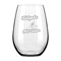 The Maple Stemless Wine Glass | Tailgate | 21oz features a white football helmet graphic with "Tailgate All-Star" above and below, perfect for game day.