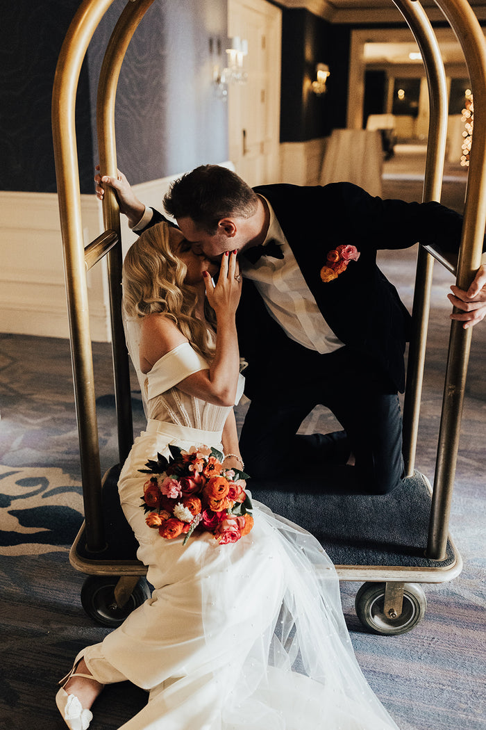 Stylish Orange and Pink Hotel Wedding