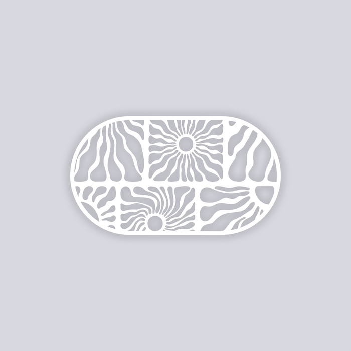 Sun Block Rounded Rectangle Face Clay Stencil
