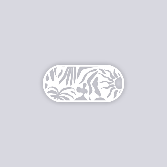 Sunburst Palm Rounded Rectangle Face Clay Stencil