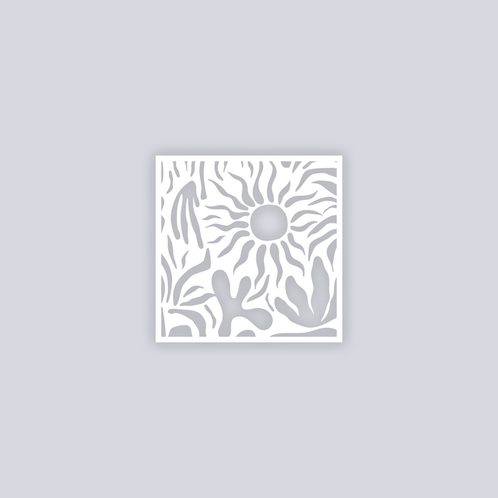 Sunburst Palm Square Clay Stencil