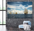 The Sailboats on Ocean Wall Art Decor Canvas Printing-1Panel - BlueArtDecor