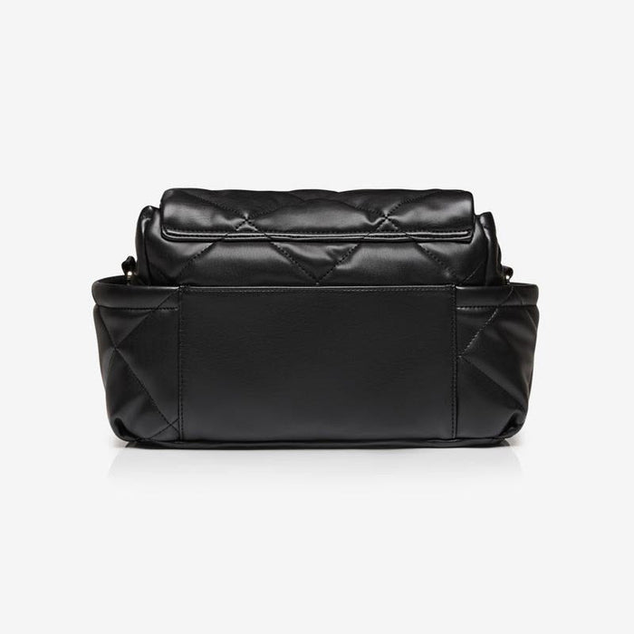 Nova Eco Compact Changing Bag Black Quilted Faux Leather - Mabel & Fox