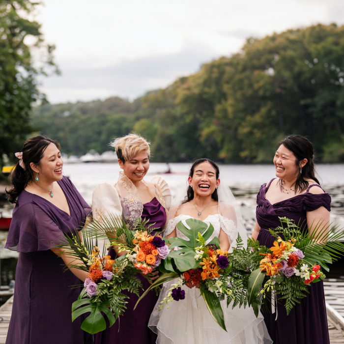 Tropical Boston Boathouse Wedding