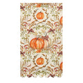 Introducing Sophistiplate’s Turkey & Gourds Guest Towels (20pk): featuring elegant scalloped edges and a festive autumn design with orange pumpkins, leaves, swirling vines, and dainty bows in warm hues on a creamy background—perfect for harvest celebrations and fall gatherings.