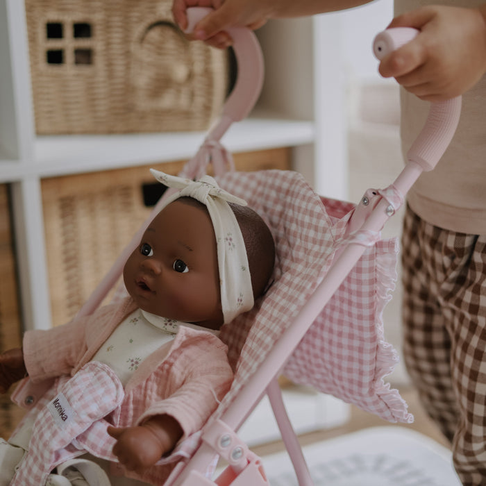 Tutete - Personalised Gingham Doll Stroller - Vichy
