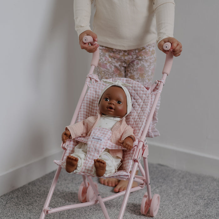 Tutete - Personalised Gingham Doll Stroller - Vichy