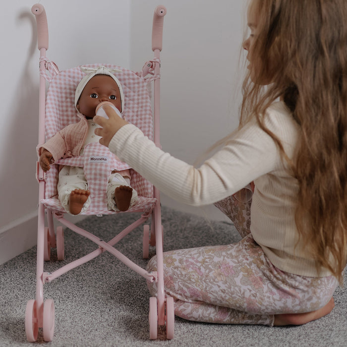 Tutete - Personalised Gingham Doll Stroller - Vichy