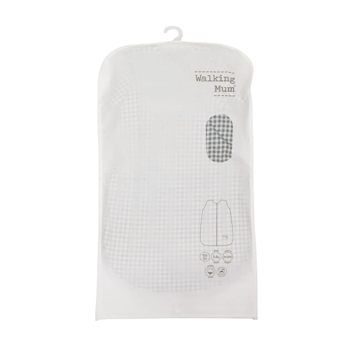 Walking Mum - Baby Sleeping Bag – Praliné Vichy & Strips Matcha - Mabel & Fox