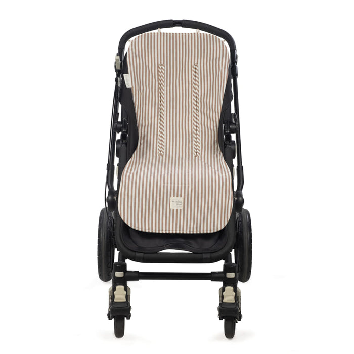 Walking Mum - Seat Liner - Praliné Stripes Moka - Mabel & Fox