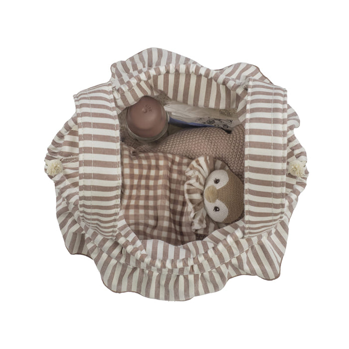 Walking Mum – Bucket Bag –  Praliné Strips Moka - Mabel & Fox