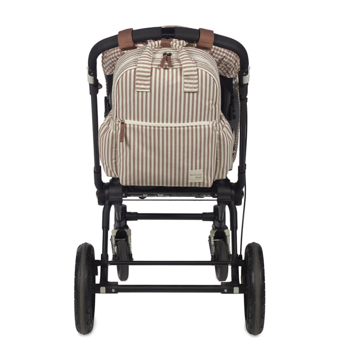 Walking Mum – Rucksack – Praliné Strips Moka - Mabel & Fox