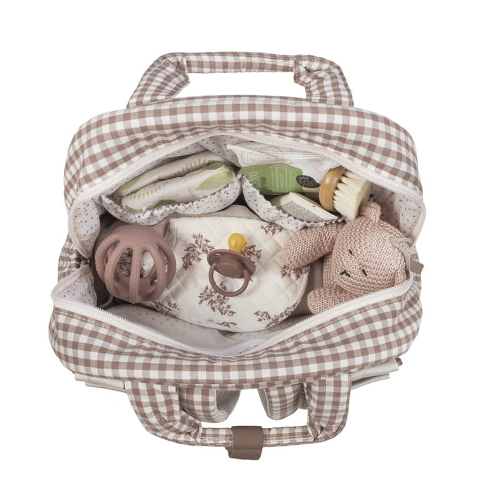 Walking Mum – Rucksack – Praliné Vichy Moka - Mabel & Fox
