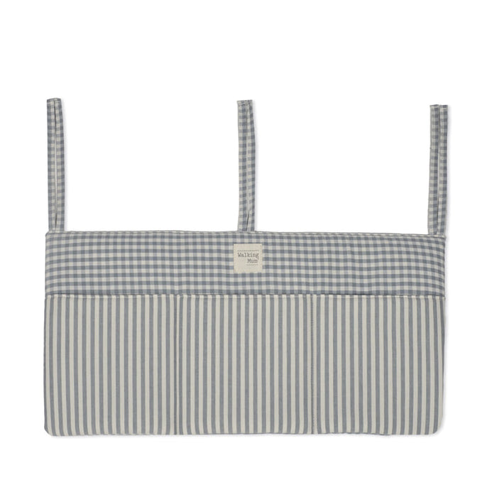 Walking Mum – Cot Organiser – Praliné Vichy & Strips Matcha - Mabel & Fox
