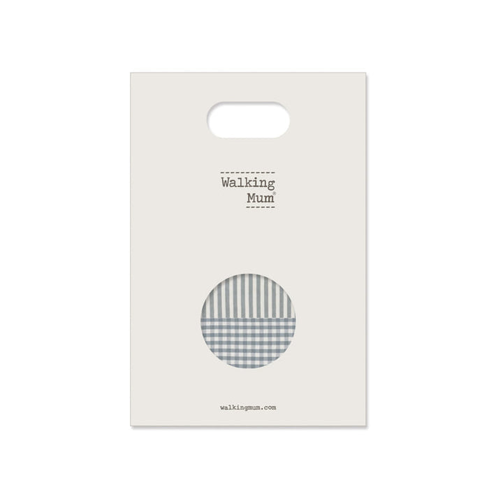 Walking Mum – Muslin Squares – Praliné Vichy Strips Matcha (2 Pack) - Mabel & Fox