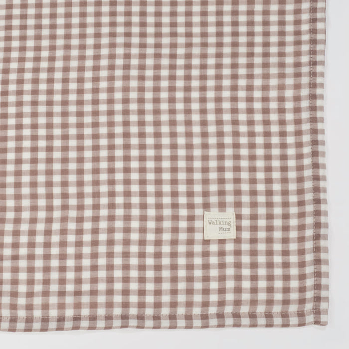 Walking Mum – Muslin Swaddle – Praliné Vichy Moka - Mabel & Fox