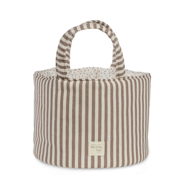 Walking Mum – Organiser Basket – Praliné Strips Moka - Mabel & Fox