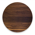 The Maple Walnut Wood Round Lazy Susan, 16", features rich, dark brown grain patterns and a round, flat design, shown from above on a white background.