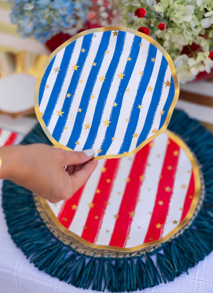 Wavy Salad Plate Patriotic Confetti/8ct