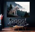 Wolf In The Green Forest Wall Art Decor Canvas Printing-1Panel - BlueArtDecor