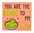 Sugarplum’s “You are the GUAC to my Chip” Cocktail Napkins (26pk) feature a smiling tortilla chip in sunglasses sitting in guacamole, surrounded by hearts. Cute and perfect for summer parties!.