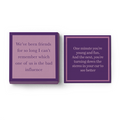 Add a playful touch to your bar cart with Drinks On Me's Young and Fun Napkin—featuring hilarious friendship and aging quotes. Perfect for birthday gifts or pairing with funny cocktail accessories!.